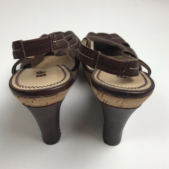 Bp Brown Slingback Wedge Open Toe Heels Women Sz 9 - Picture 5 of 7